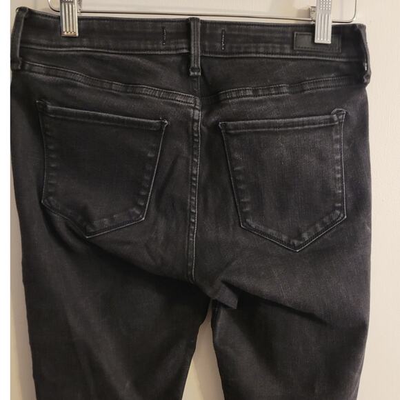 Abercrombie & Fitch Super Skinny Mid Rise Black Jeans 8/29 Ripped Knee Raw Hem - Picture 6 of 16